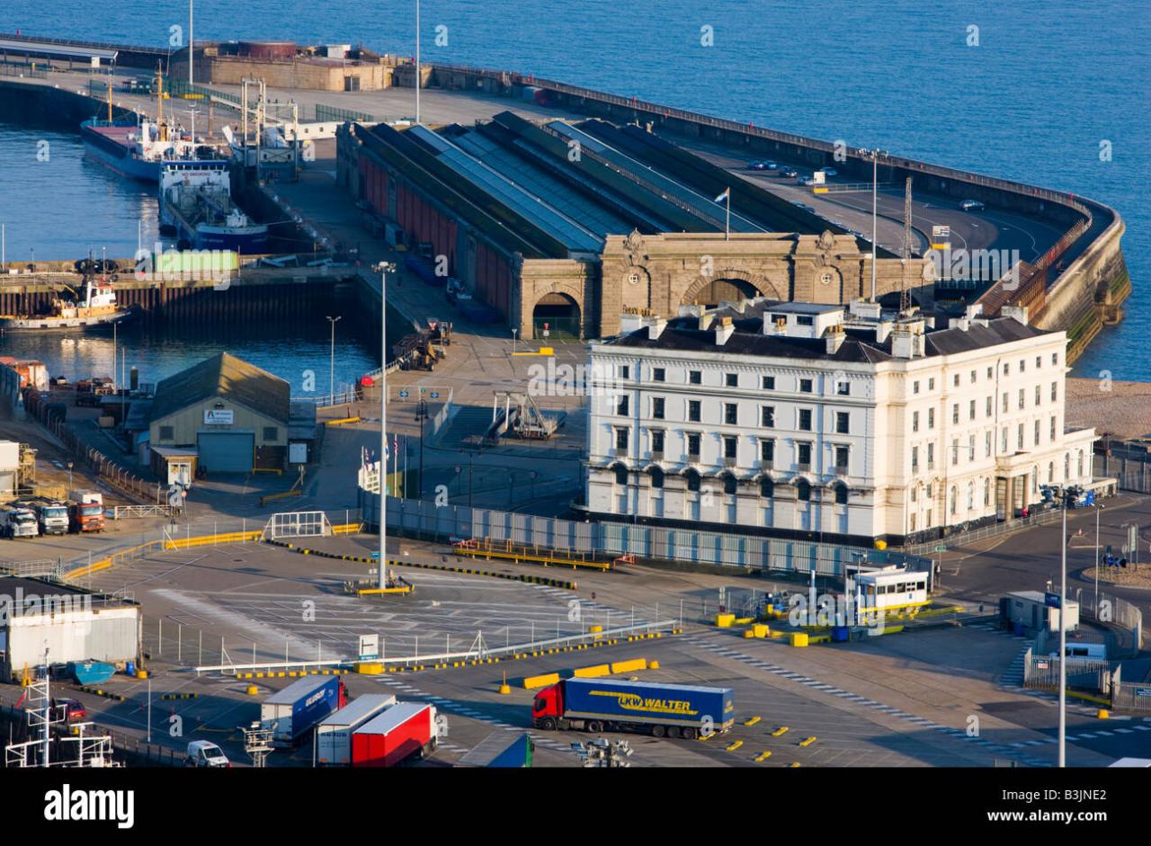 Dover port aerial kent alamy stock general over